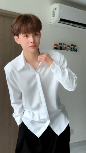 Áo sơ mi áo sơ mi nam đệm vai chất lụa chéo dầy mịn mát phom áo trẻ thời trang SMP17
