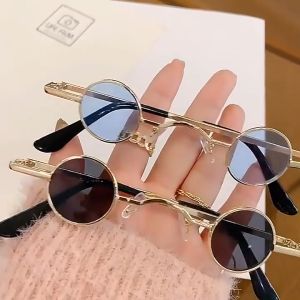 Kacamata Wanita Bulat Kecil Fashion Korean Style Kaca Mata Simple Warna Warni Murah PST