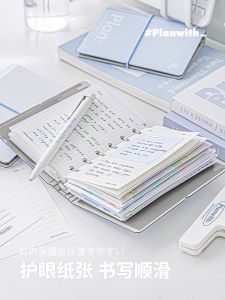Portable Mini A6 Refillable Notebook High Aesthetic INS Planner Pocket Size Compact Diary Book Business Supplies Stationery