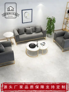 Oni Road Northern Europe Leisure Sofa Light Luxury Iron Art Simple Internet Celebrity Ins Three-Person Fabric Couch Living Room Furniture