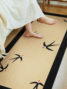 New Chinese Style Long Rectangle Tatami Carpet for Master Bedroom Balcony Ancient Feelings Polyester Fiber Home Decor Rug