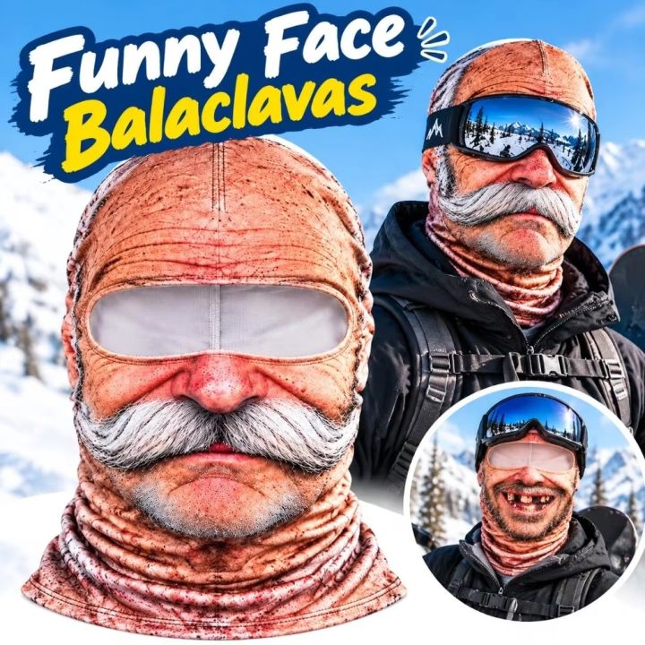 3D Face Printed Old Man Balaclava Full Coverage Breathable Eye Hole ...