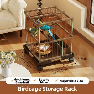 WUBUWEI | Moveable Bird Cage Holder Stand
