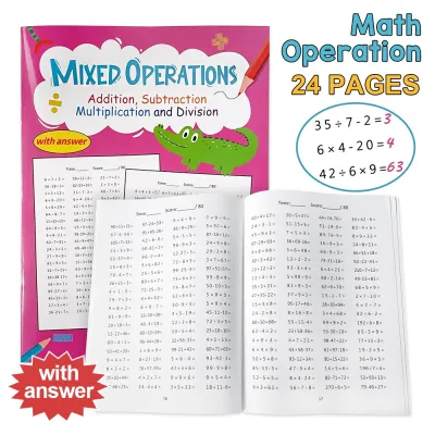 Writing Exercise Book Childrens Multiplication and Division Math Improvement Exercises A4 Notebook Daily Practice