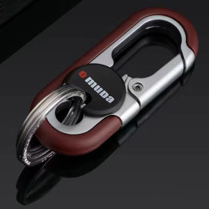 Durable Stainless Steel Keychain for Men Outdoor Carabiner with Double Ring Ideal for Climbing Fishing Car Accessories Key Rings