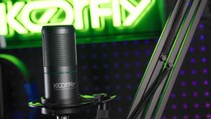 Koorfly ZX320 Mic Condenser Original 48V Hi-Fi Vocal Mic Karaoke Condenser Microphone Konten Kreator Untuk Recording/Podcast/Livestreaming Soundcard Kit