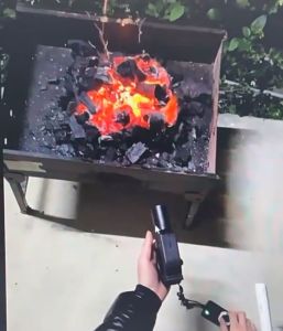 Quạt thổi bếp củi-than hoa loại turbo 7530-5.6W12V không chổi than bộ nguồn điều chỉnh tốc độ 220/12V