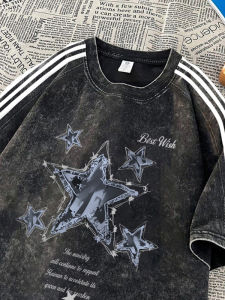 American Style Pure Cotton Short Sleeve T-Shirt Men Summer High Street Trend Loose Casual Half Sleeve Body Shirt Top