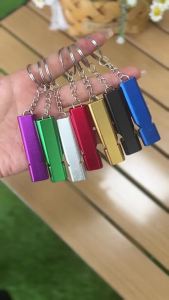 EDC Whistle Emergency Survival Whistle Keychain Aluminum Alloy Outdoor Camping Hiking Accessory Tools High Decibel Whistle Tool