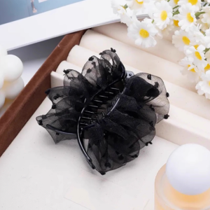 GUOQI | Girls High-end Satin Hair Clip Bow Back-of-the-head Grip Accessory