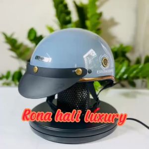 Mũ bảo hiểm nửa đầu RONA haly luxury viền đồng cao cấp có thông gió nón xe máy freesize cho nam và nữ