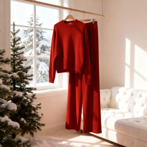 LIANGYILAILIN | Comfortable Loose Red Sweater Set