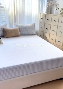 Bộ ga gối 3 món Cotton Đũi Kẻ Phong Cách Basic Hàn Quốc Chất Liệu Đũi Mềm Mại  Thoáng Mát An Toàn Cho Da