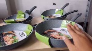 Chảo vân đá đáy từ chống dính GreenCook Gcp02-20/22/24/26/28/30cm-Không kén bếp