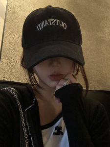 Black Baseball Cap Womens New 2025 Extended Wide Brim Hat Big Head Circumference Small Face Effect Versatile Hat Casual Style