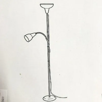 Ikea | Ikea Togarp Upward Floor Stand /Reading Lamp Black /White 004.863.94