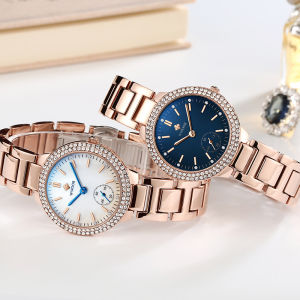 WWOOR Women Watches Top Brand Luxury Stainless Steel Rose Gold Stylish Quartz Ladies Watches Diamond Wrist Watch Gifts For Women