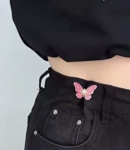 Aveline 3Pcs Universal Butterfly Waist Buckle ForWomen Adjustable Stainless Steel WaistClip Jeans Pants