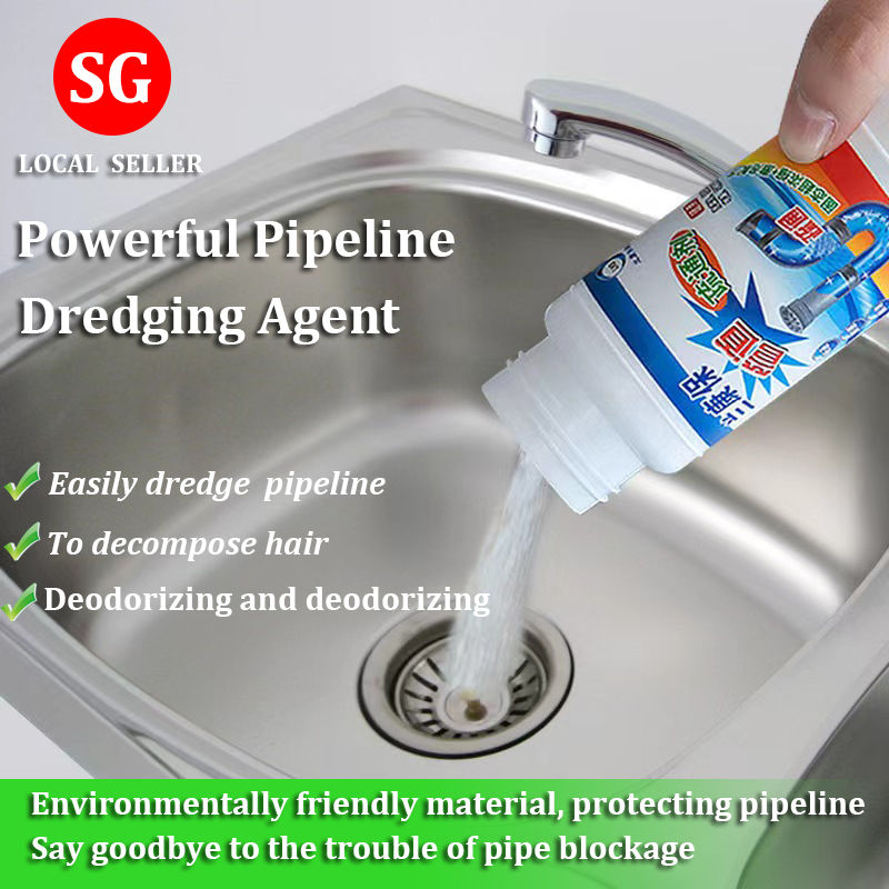 🇸🇬【SG stock】LKB兰康保管道疏通剂 Pipe Drain Cleaner pipe declogger Powerful Sink Drain Cleaner Pipe Dredging Agent Kitchen Toilet Sewer blocking Clean Deodorant Dredge kitchen sewer pipes Drain Cleaner deodorant strong pipeline dredge agent Sink Drain Cleaner