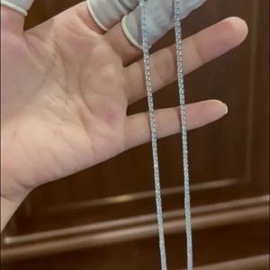 3mm S925 Sterling Silver D Color VVS1 Moissanite Tennis Necklace GRA Certified Lab Diamond for Women Man Jewellery