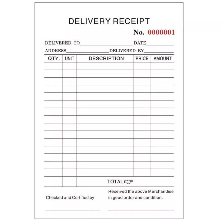 Delivery Receipt Lazada Ph