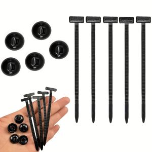 5/30/150SET Self-Locking Cable Tie Clip Heart-shaped Pin Black Universal Fastening Cable Tie