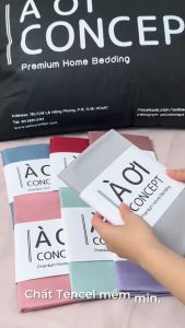 Vỏ Gối Nằm Cotton Satin Hàn Quốc Cao Cấp À Ơi Concept Size 50x70 cm Bao Gối Nằm Màu Trơn Chất Cotton Êm Ái