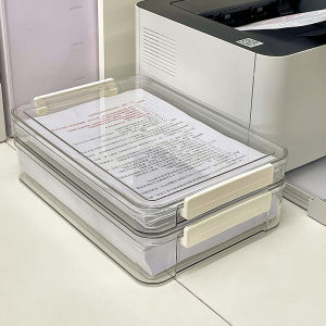 Transparent A4 File Folder Document Organizer Paper Roll Storage Box Stationery Contract Business Supplies Plastic Material