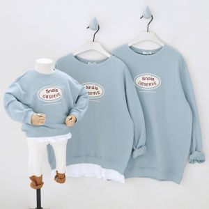 Korean Style Family Matching Clothes Autumn New Loose Casual Mother Daughter Sweatshirts for a Family of Three Or Four