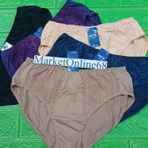 5 Quần Sịp Nữ 50kg Đến 90kg Lưng Cao Cotton phối ren Mềm Mát Co Giãn 4 Chiều MarketOnline68 NT120