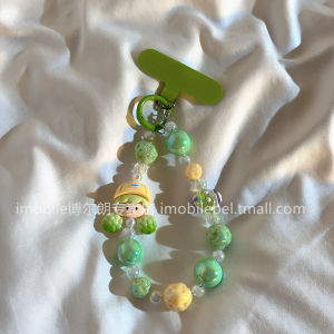 INS Sky Blue Colorful Beads Phone Case Lanyard Cute Women Asymmetrical Beads Lanyard Ornament Student Girl Backpack Pendant Neutral Keychain Camera Bracelet Short Bracelet Accessories