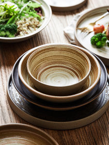 YOGEHOME | Japanese Ceramic Creative Vintage Coarse Pottery Dinner Set