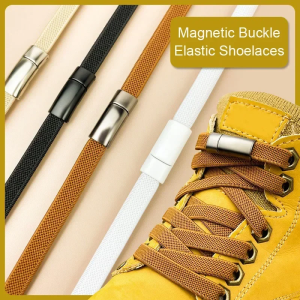 Magnetic Shoe Laces Clip Flat Elastic Stretch Laces Sneakers Lazy No Tie Shoelaces Woman Men Children Casual Shoelace for