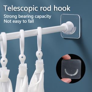 2/4pcs Curtain Rod Bracket Holders Hooks Self-adhesive Rod Holder Clothes Rail Bracket Toilet Home Bathroom Accessories