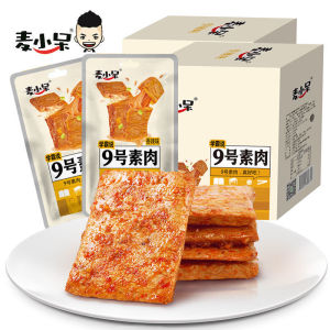 Mai Xiaodai No. 9 Soy-Meat Shredded Vegetarian Beef Brushed Protein Dried Bean Curd Spicy Hot Spicy Strip Spicy Gluten Sticks 400G Boxed