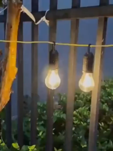 Solar Powered Camping Light - LED Bulb & Lantern 2-in-1 Portable Waterproof Tent Lamp with Type-C Recharge & Dual Charging Modes 3 Lighting Modes | Tungsten Light | Clip Hook Design Emergency Work Light for Hiking Camping & Outdoor Adventures #DG005#