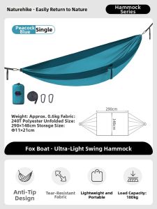 NatureHike | Lightweight Outdoor Hammock For Two People Anti-rollover