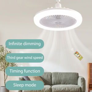 LED Fan Lamps Universal E27 Light Holder Aroma Fan Ceiling Light with Remote Control 3-balde 3 Speeds Wind Mute Dimmable Timing for Bedroom Dormitory