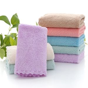 10 Khăn Microfiber Vải Nhung San Hô Khô Nhanh Mềm Mại Thấm Hút Khăn Mặt Vuông Dùng Làm Khăn Lau Vệ Sinh Nhà Tắm