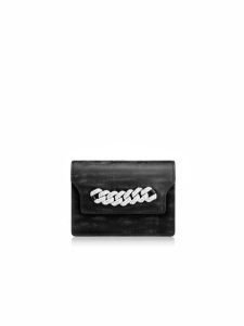 INJOYLIFE Retro Mini Coin Purse Ultra-Thin Diamond Chain Wallet Womens Elegant Gift Leather Bifold Card Holder Fashionable