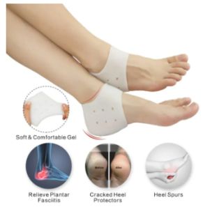 2pcs Premium Silicone Heel Protector Gel Heel Pad/Silicone Socks for Women & Men - Heel Pain Prevention for Cracks Blister Heel Cup/Pad for Plantar Fasciitis