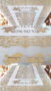 Khăn trải bàn rộng 150cm dài 228cm sản phẩm như hình dùng cho bàn chữ nhật hoặc oval đều đẹp