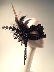 Ball Black Lace Feather Classy Beauty Lady Half Face Mask Catwalk Performance Halloween Eye Mask Adult Mask