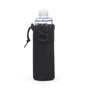 Outdoor Water Bottle Pouch Tactical Camouflage Molle Kettle Pouch Holder Hiking Hunting Pulling Rope Multi functional Bottle Bag