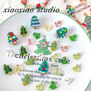 สร้อยคอโทรศัพท์ DIY ปี 2024 รูปต้นคริสต์มาสสีสันสดใส ดินสอ ลวดลาย ลูกปัด วัสดุ อุปกรณ์ทำเครื่องประดับ เครื่องประดับแฟชั่น