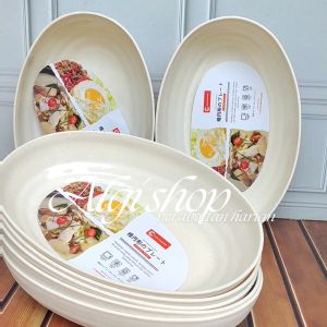 6Pcs Mangkuk Saji Ramen Model Oval Warna Putih Dove Super Mewah Anti Pecah Tahan Panas