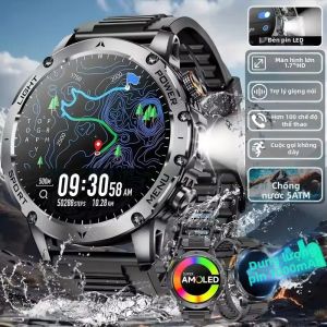 LIGE | Đồng Hồ Thông Minh Quân Sự LIGE 2026 Màn Hình HD 1.7 Inch Pin Siêu Dung Lượng 1000mAh Cuộc Gọi Bluetooth IP68 Chống Nước Dành Cho Nam Giới Máy Theo Dõi Sức Khỏe