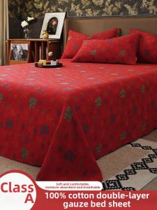 Kiss Dear | High Safety Cotton Red Blessing Style Double Layer Bed Sheet