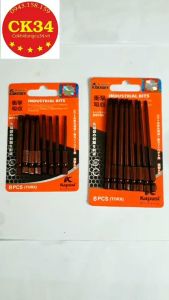 Bộ 8 mũi hoa thị có lỗ hãng KAPUSI JAPAN chuôi lục giác cho máy khoan bắn vít kích cỡ 65mm-100mm