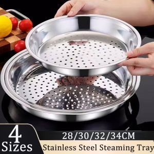 28-34cm Stainless Steel Food Steamer Steaming Rack Multifunction Vegetable Drainage Tray Cooking Tools Kitchen Accessories Easy to Clean